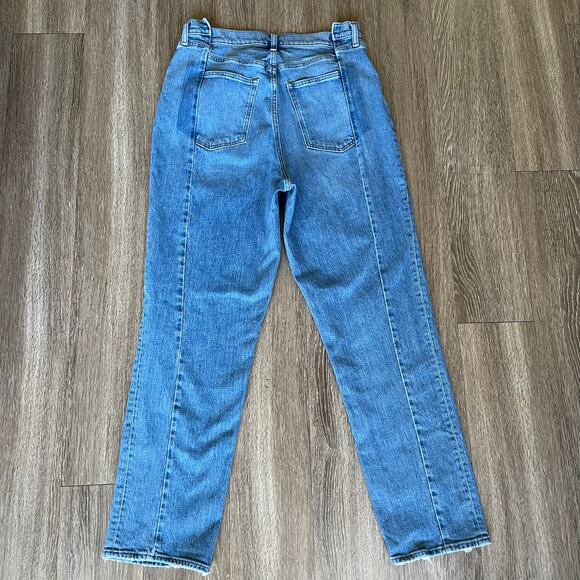 Abercrombie & Fitch Curve Love 90s Straight Ultra High Rise Medium Blue 32/14 - Picture 10 of 16